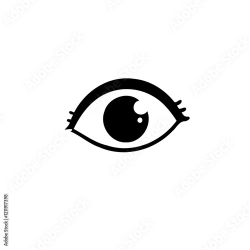 Black eye simple icon vector art