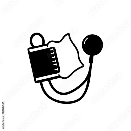 Blood pressure tool in black vector