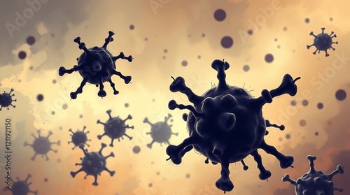Microscopic view of probiotics bacteria in human stomach, showing escherichia coli and other organisms involved in digestion and health care
