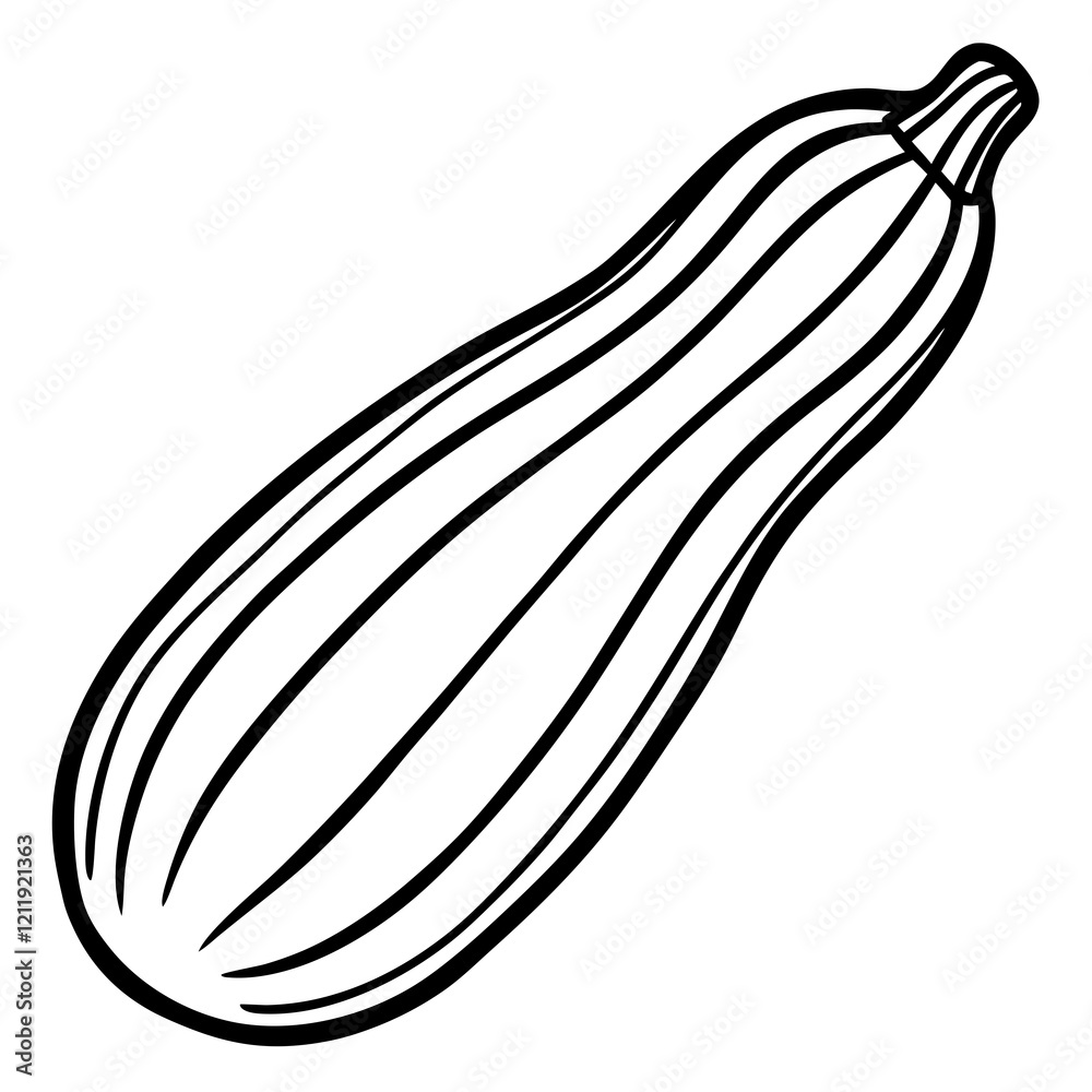 Minimalist Zucchini Vector Artwork Minimalist Zucchini Vector Artwork