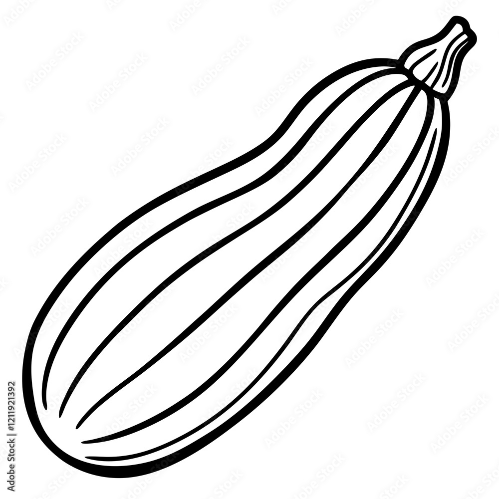 Minimalist Zucchini Vector Artwork Minimalist Zucchini Vector Artwork