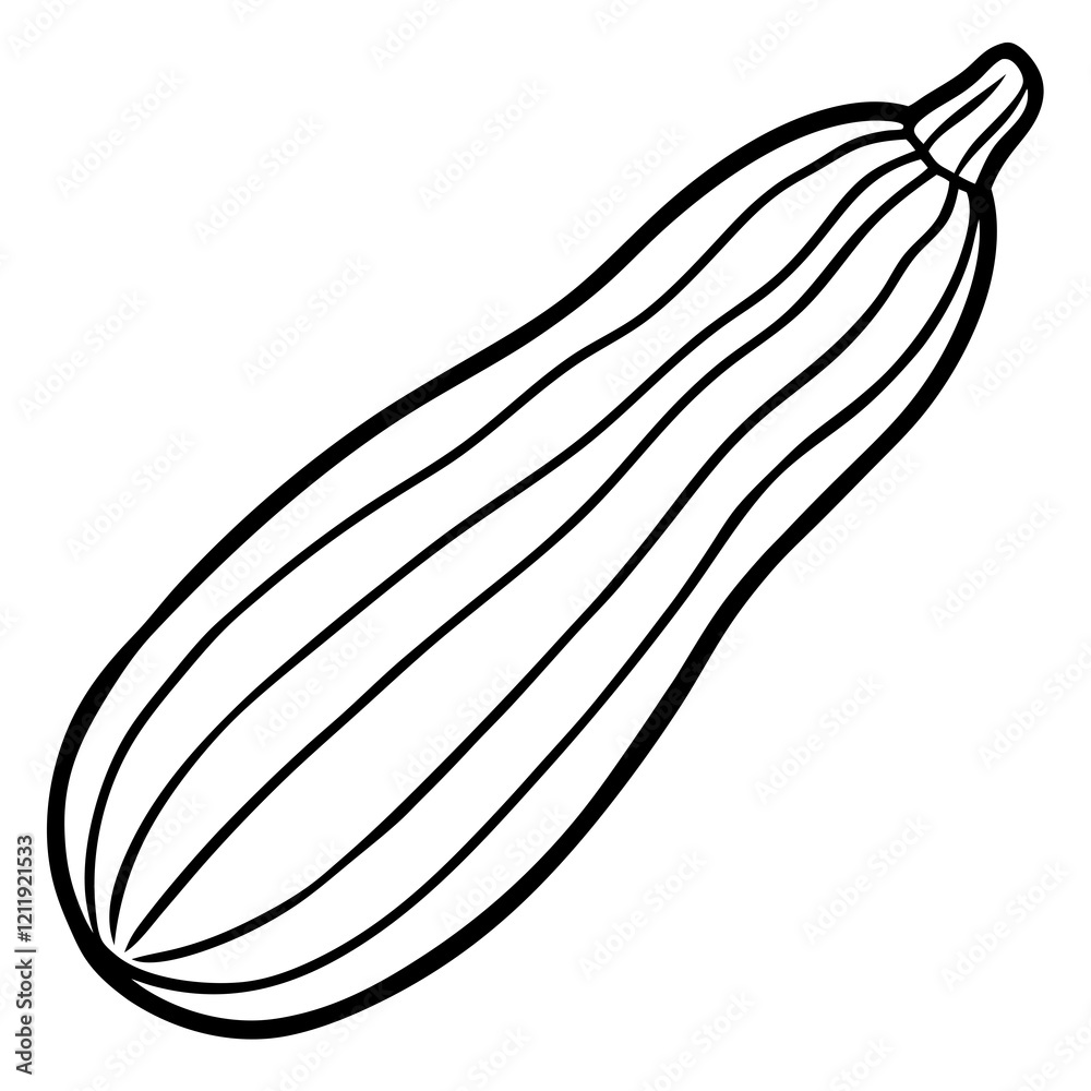 Minimalist Zucchini Vector Artwork Minimalist Zucchini Vector Artwork