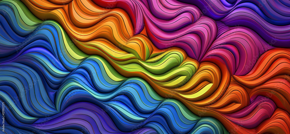 Obraz premium Colorful background of patterns and scaling palettes_3D