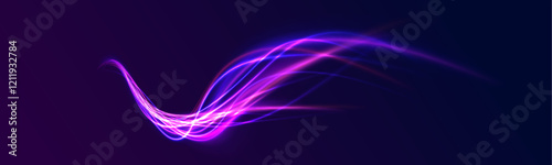 Expressway, car headlight effect. Speed connection vector background. City road car light trails motion background. Electric car and city concept Hitech communication concept innovation background. 