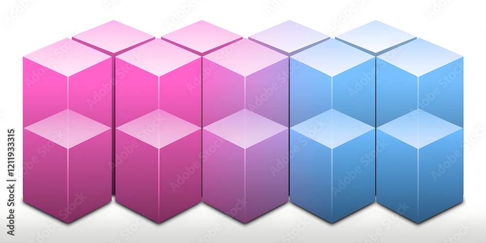 Obraz premium Pink and blue cubes in a grid pattern.