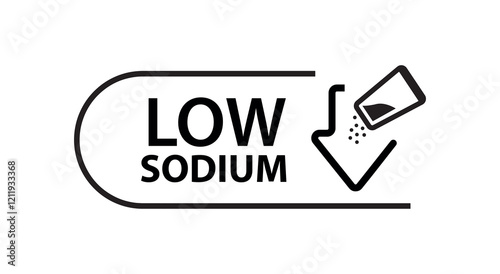 low sodium icon on white background	