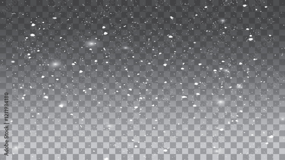 Realistic falling snow with snowflakes. Winter transparent background. Realistic falling snow with snowflakes. Winter transparent background.