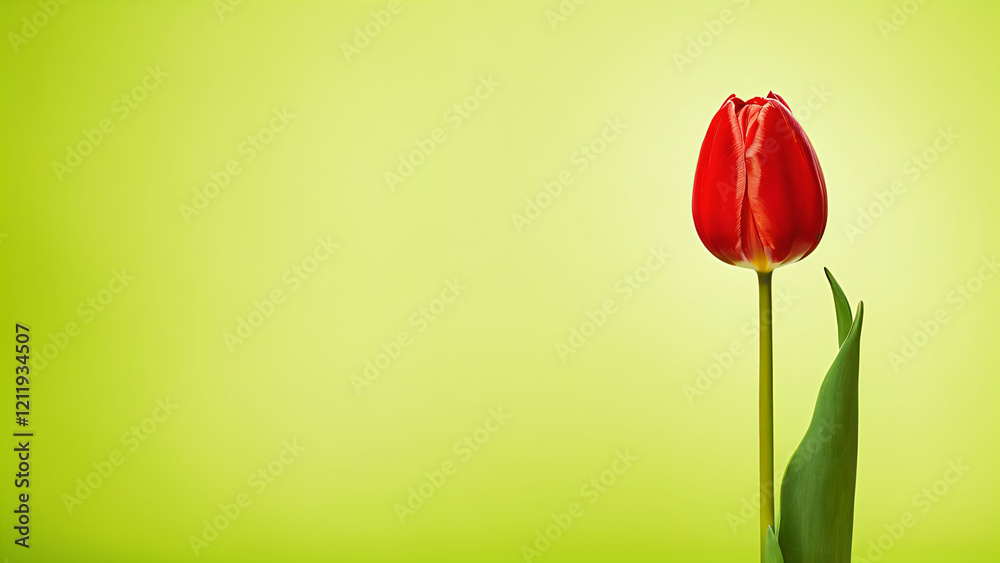 Fototapeta premium single red tulip