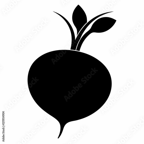 Radish Illustration Clean Vector Line Art