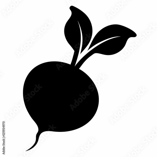 Radish Illustration Clean Vector Line Art