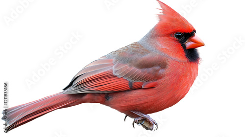 A vibrant cardinal perched gracefully, showcasing its striking plumage in a natural pose