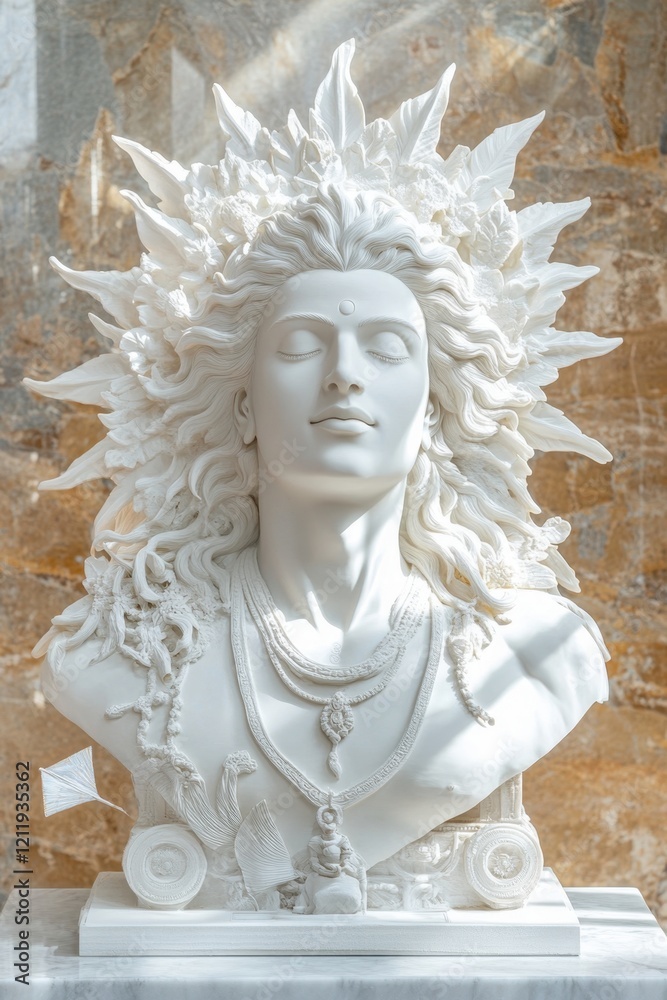 Serene stone sculpture with ethereal beauty for artistic inspiration Serene stone sculpture with ethereal beauty for artistic inspiration