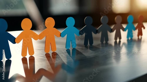Colorful paper cutouts of people symbolize unity and collaboration.