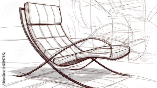 A chair with a white cushion and a black frame. generated using AI