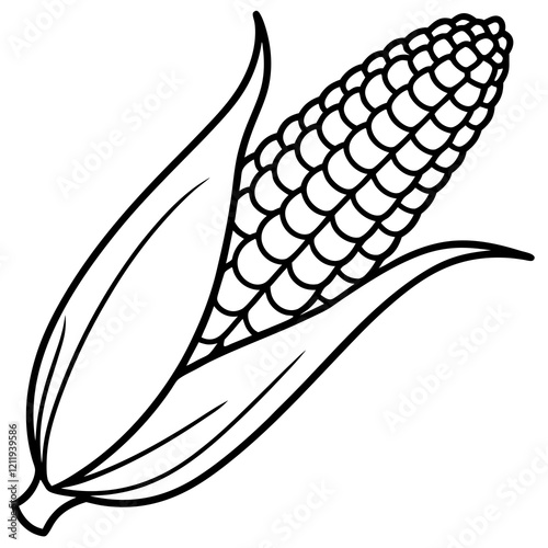 Single Line Corn Illustration Vector