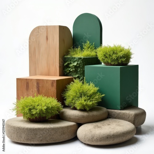3D podium Nature eco green wood 