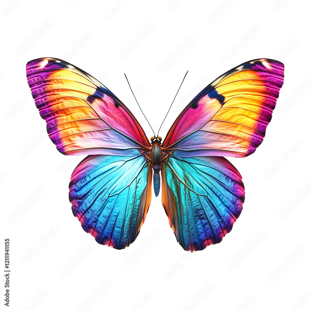 Fluro Color Butterfly Isolated on Transparent Background Fluro Color Butterfly Isolated on Transparent Background