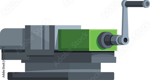 Metalworking vise securely clamping workpiece, ensuring stability and precision during milling or drilling operations