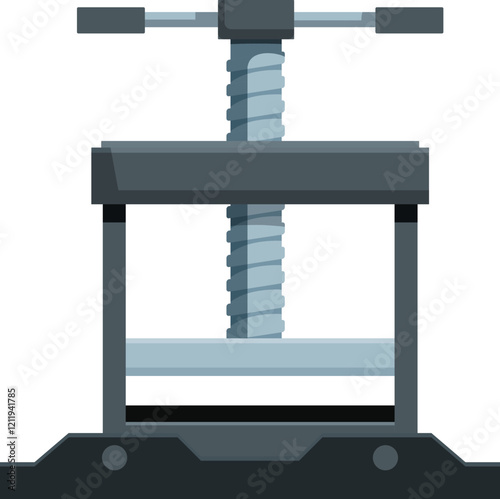 Mechanical press featuring a twisting handle for applying pressure, ideal for various industrial and crafting applications