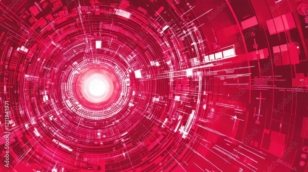 Fototapeta premium Abstract Digital Data Stream Tunnel Visualization