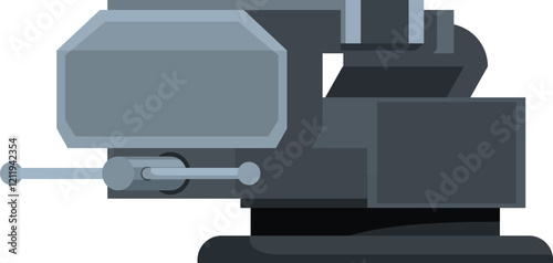 Metalworking vise firmly holding workpiece, ensuring stability for precision tasks in workshop or industrial setting