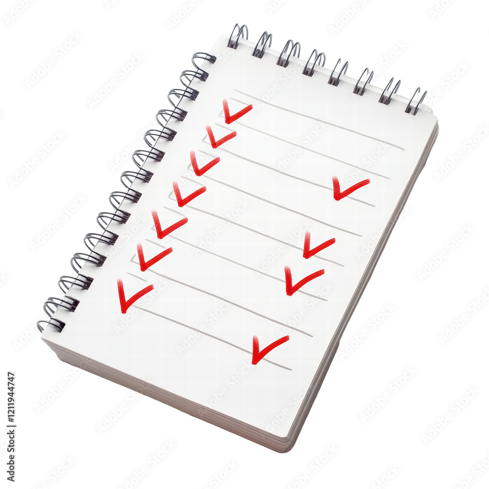 Isolated Checklist with Multiple Red Checks Isolated Checklist with Multiple Red Checks