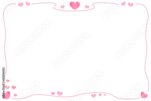 Vector - Cute pink border or frame with mini pink paper cut. Copy space.