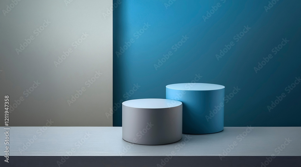 Podest auf blauen Hintergrund Podest auf blauen Hintergrund