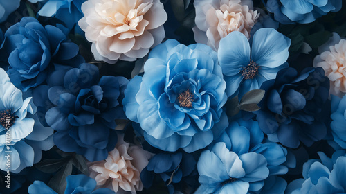 aclose up  of  large blue flowers background photo