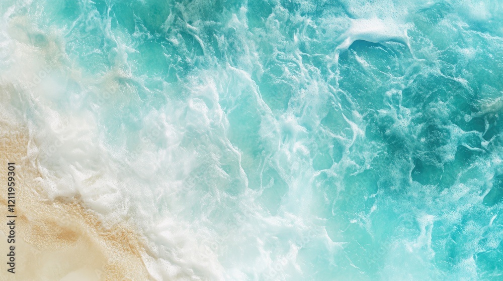 Obraz premium Abstract ocean waves and sandy beach time lapse background for serene coastal themed designs and presentations