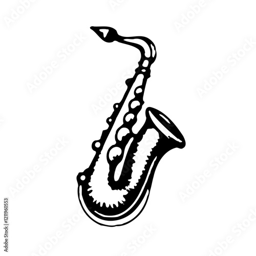 Classic Saxophone Instrument Sketch