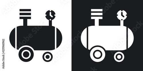 Compressor vector icons pack in black and blue colors