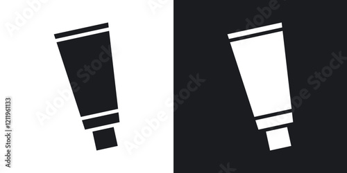 Cream tube icons in solid black and white colors