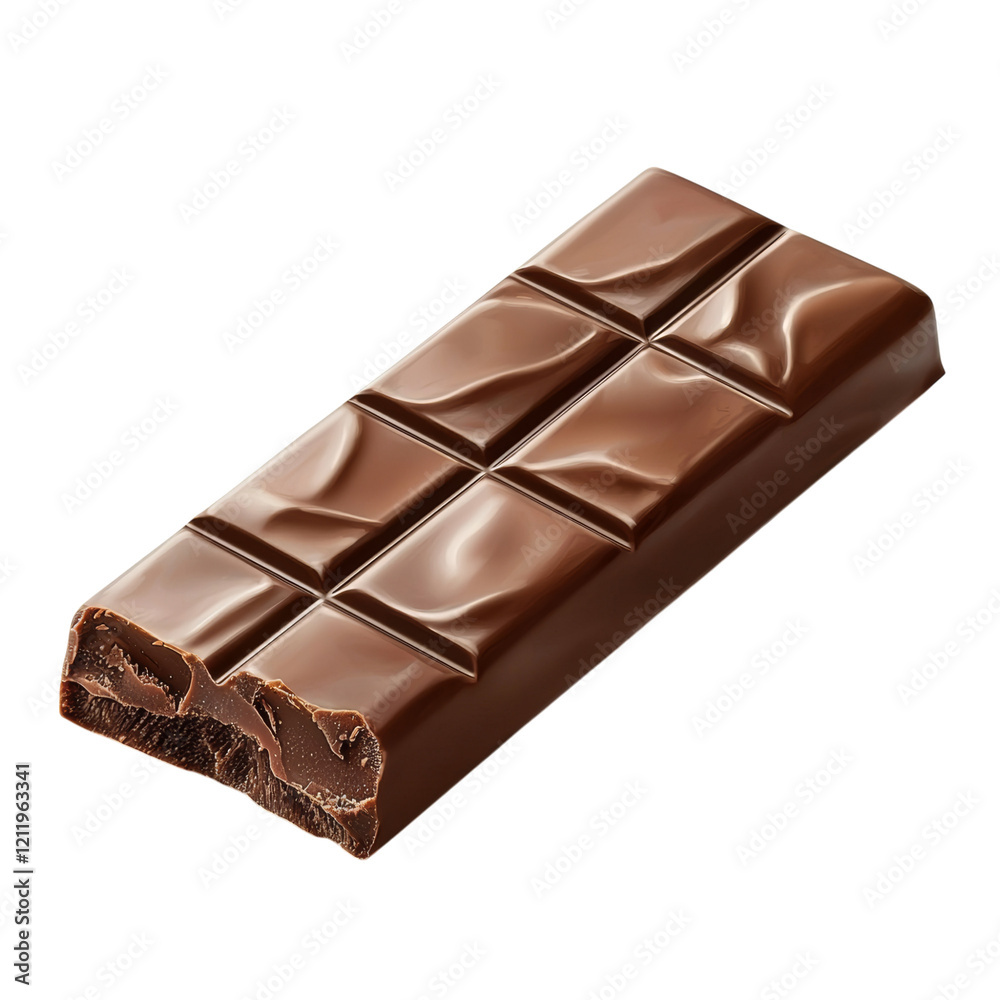 Delicious Milk Chocolate Bar with Bite Taken Isolated on transparent background Delicious Milk Chocolate Bar with Bite Taken Isolated on transparent background