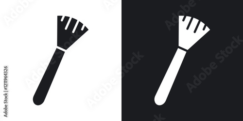 Makeup brush vector icons pack in black and blue colors