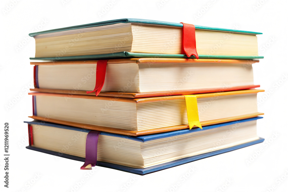 Stack of Books with Bookmarks Stack of Books with Bookmarks
