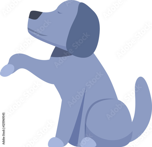 Adorable puppy raising paw in a gesture of obedience, showcasing positive reinforcement training techniques