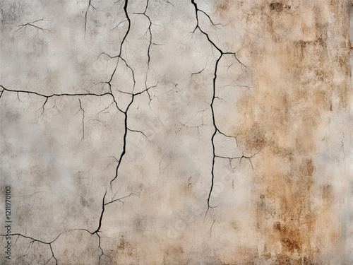 Cracks in a old wall. Wall texture. Crack Texture. Old weathered wall. Cracked background. Cracks vintage concrete wall texture. 