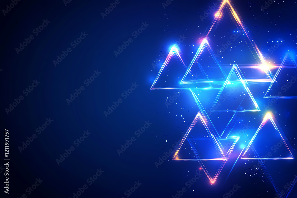 A vibrant blue background with glowing geometric shapes creates an eye-catching abstract design perfect for digital projects. A vibrant blue background with glowing geometric shapes creates an eye-catching abstract design perfect for digital projects.