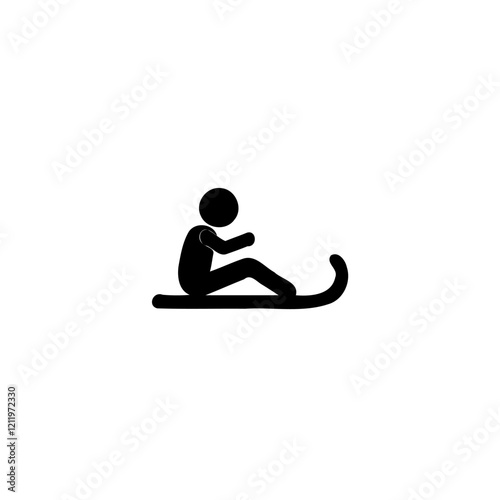 Snow Sledding Stick Figure Design