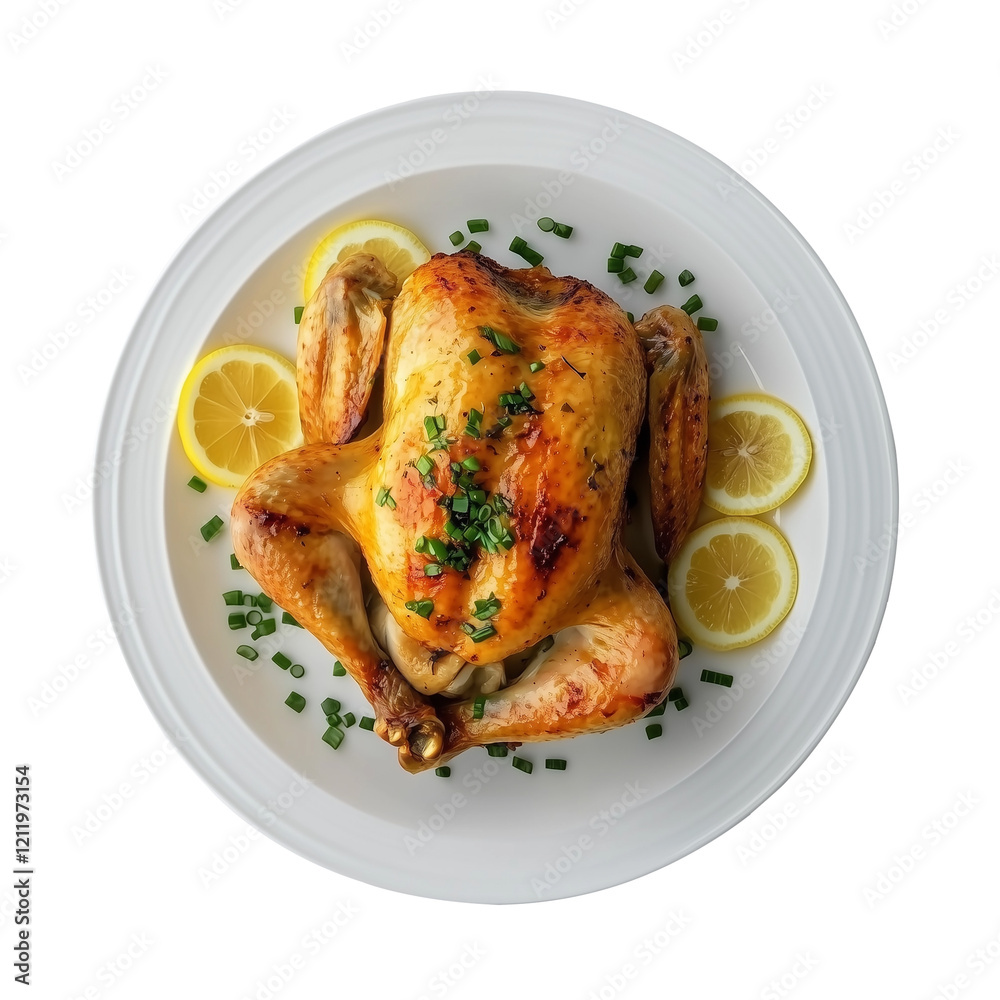 Roasted Chicken Isolated on Transparent Background