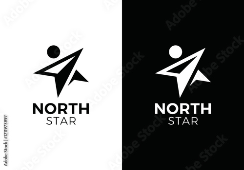 creative north star logo design vector	
