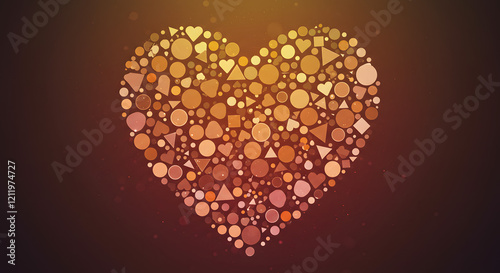 A geometric heart illustration for creative applications.
