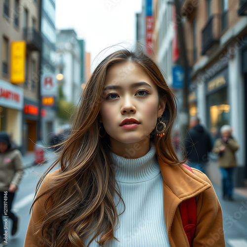 portrait of a woman in the city