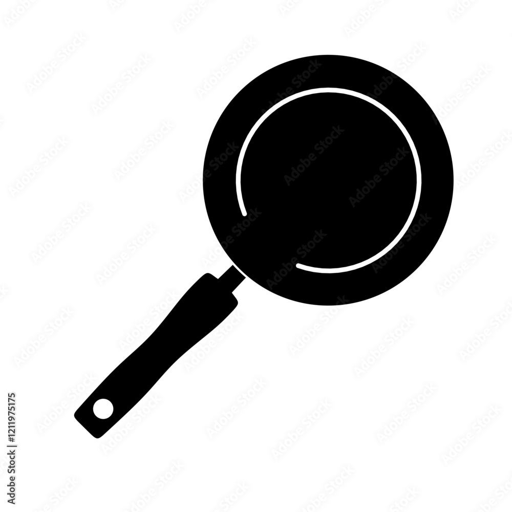 vector iron frying pan with trendy design vector iron frying pan with trendy design