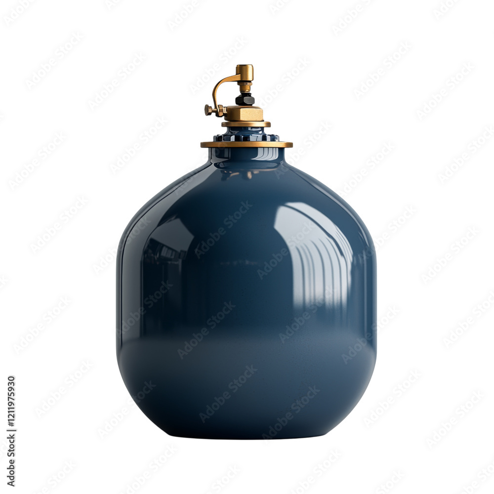 Obraz premium Elegant Blue Decorative Gas Cylinder Isolated on transparent background