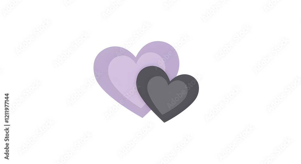 A simple graphic design featuring two hearts for romantic themes. A simple graphic design featuring two hearts for romantic themes.