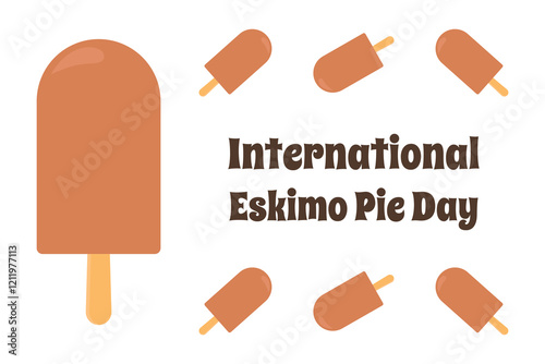 International Eskimo Pie Day. Vector illustration.