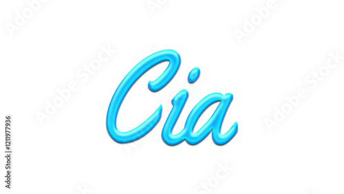 Glowing blue effect of name Cia on white background.