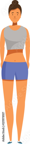 Young woman wearing sportswear feeling sad after a workout session